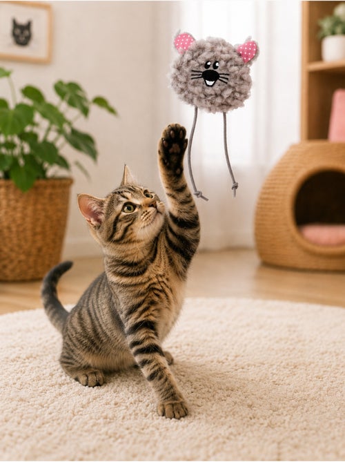 Jouet pour chat gripi peluche douce pour jeu et câlins rose - Kiabi