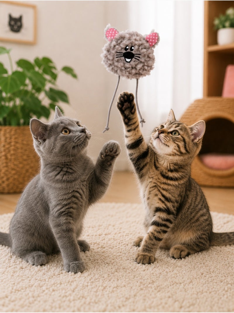 Jouet pour chat gripi peluche douce pour jeu et câlins rose Gris clair - Kiabi