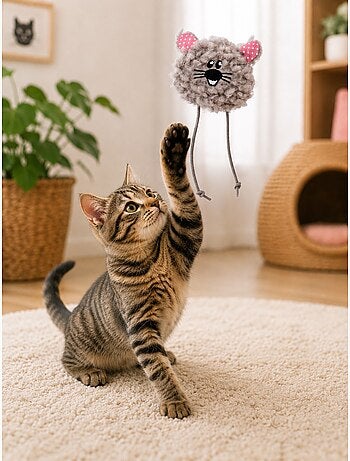 Jouet pour chat gripi peluche douce pour jeu et câlins rose