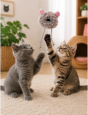 Jouet pour chat gripi peluche douce pour jeu et câlins rose
