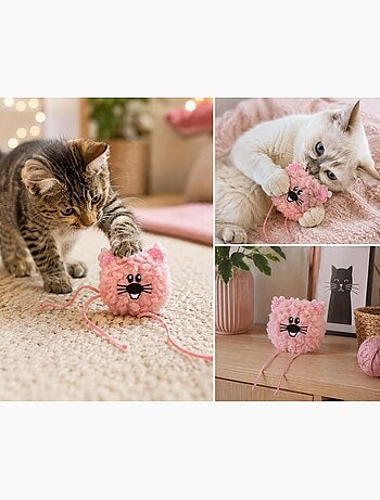 Jouet pour chat gripi peluche douce pour jeu et câlins rose