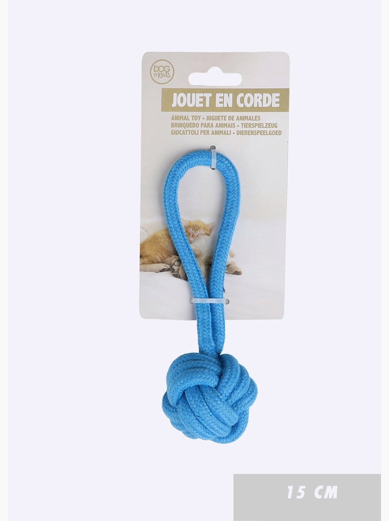 Jouet pour chien double n¿ud en corde Bleu - Kiabi