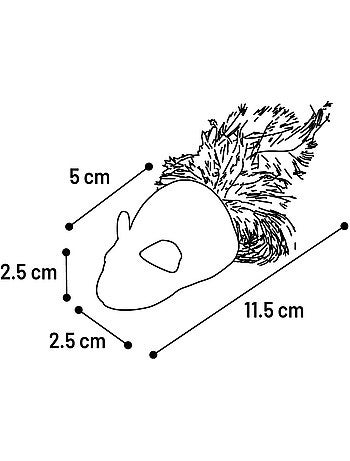 Jouet souris katti en cataire avec plumes pour chat