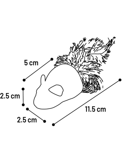 Jouet souris Katti en cataire avec plumes pour chat - Kiabi