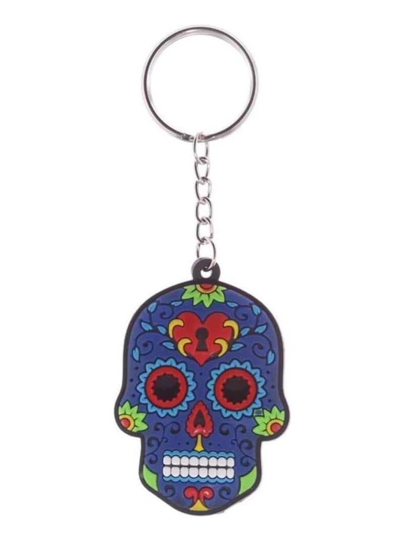 JOUR DES MORTS MEXICAINS Porte-clés crane bleu Bleu - Kiabi