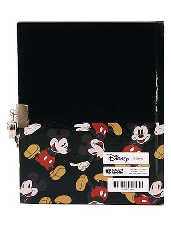 Journal Cadenas - Disney Mickey Mouse True - Noir - Taille Unique