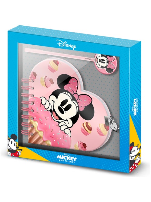 Journal Coeur + Stylo - Disney Minnie Mouse Muffin - Rose - Taille Unique - Kiabi