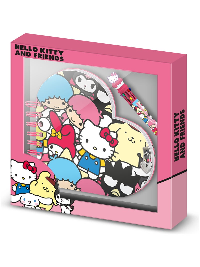 Journal Coeur + Stylo - Hello Kitty Friends Multicolore - Kiabi