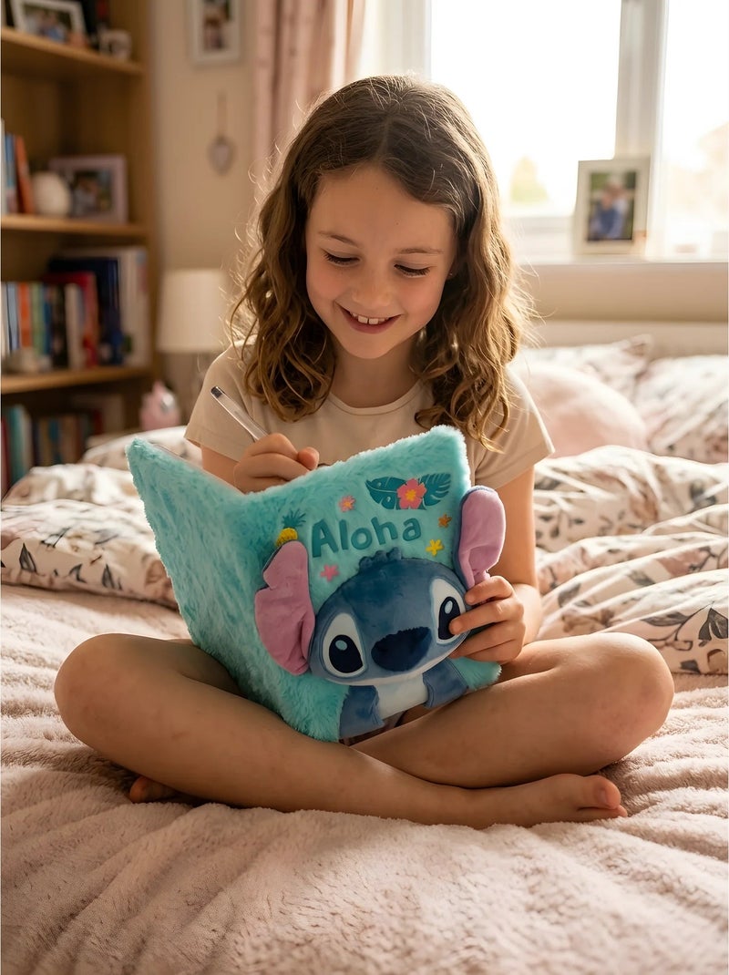 Journal intime à cadenas peluche a5 stitch disney Turquoise - Kiabi