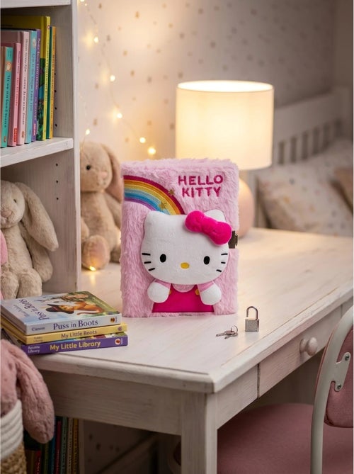 Journal intime peluche 3d a5 avec cadenas hello kitty sanrio - Kiabi Journal intime peluche 3d a5 avec cadenas hello kitty sanrio - Kiabi
