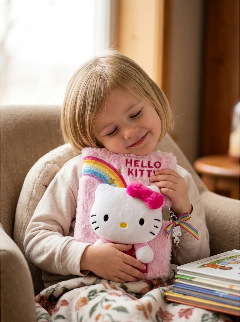 Journal intime peluche 3d a5 avec cadenas hello kitty sanrio Blanc - Kiabi