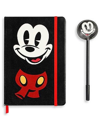 Journal + Stylo Fashion - Disney Mickey Mouse Face - Multicolore - Taille Unique