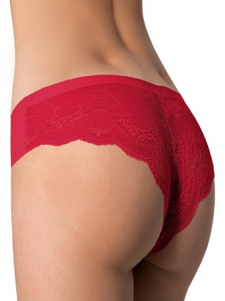 Julimex - Culotte brésilienne coutures plates avec dos en dentelle Tanga