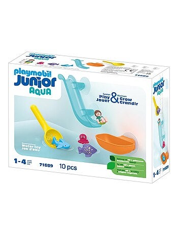 Junior Aqua 71689 : Grand Toboggan Aquatique et Animaux Marins : 1 bébé Requin, Poissons, Pieuvre