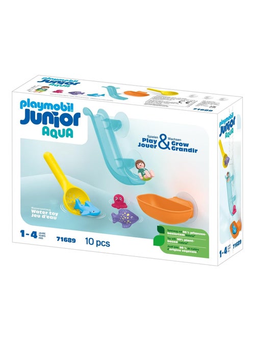 Junior Aqua 71689  : Grand Toboggan Aquatique et Animaux Marins : 1 bébé Requin, Poissons, Pieuvre - Kiabi