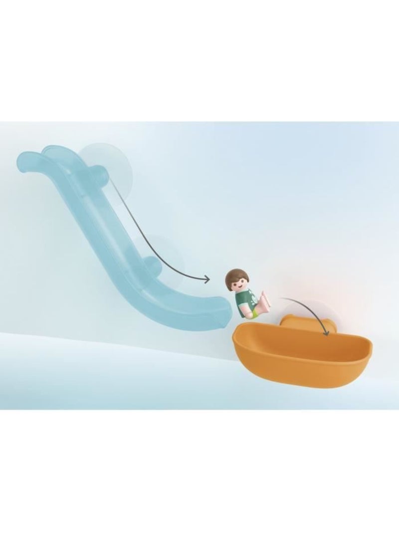Junior Aqua 71689  : Grand Toboggan Aquatique et Animaux Marins : 1 bébé Requin, Poissons, Pieuvre N/A - Kiabi