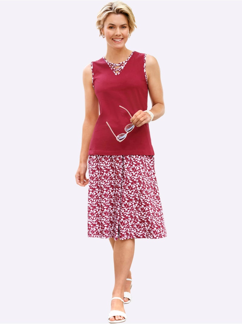 Jupe 100% Coton - Taille Standard - Witt Rouge foncé - Kiabi
