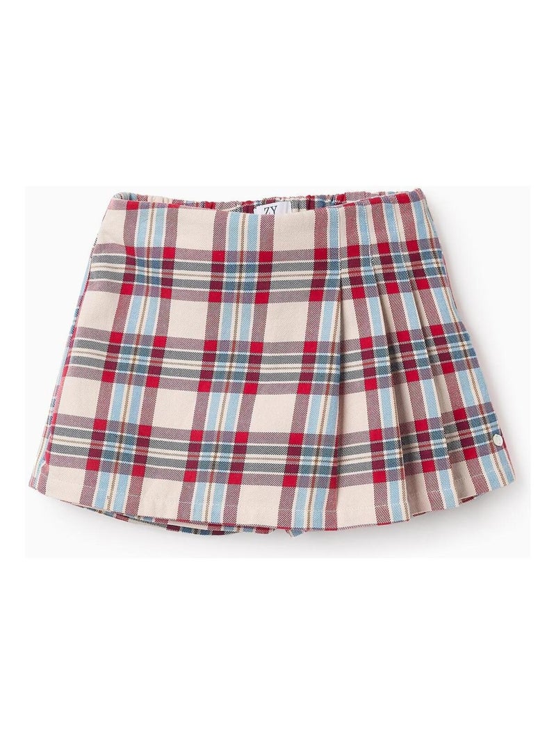 Jupe 100% coton, à carreaux NOËL Gris clair - Kiabi