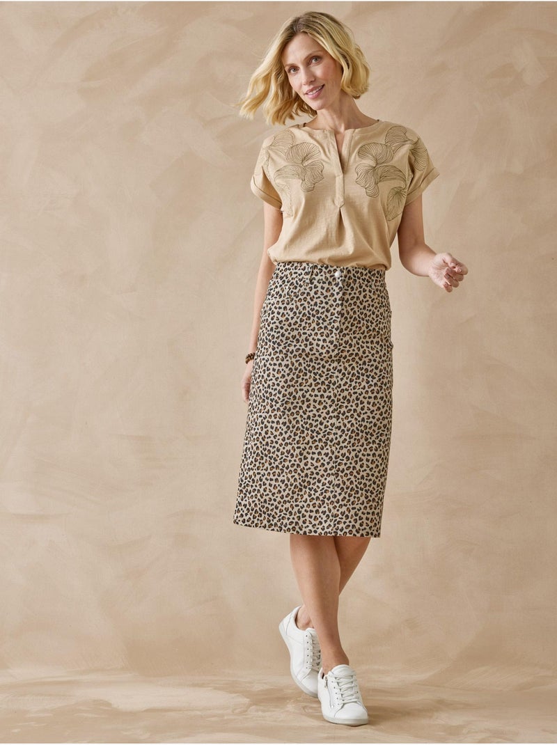 Jupe 5 poches élastiquée - DAXON Beige - Kiabi
