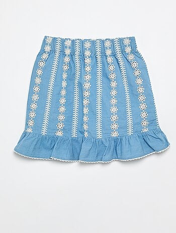 Jupe à broderies coupe genoux