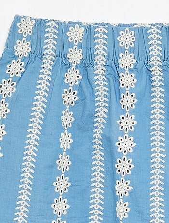 Jupe à broderies coupe genoux