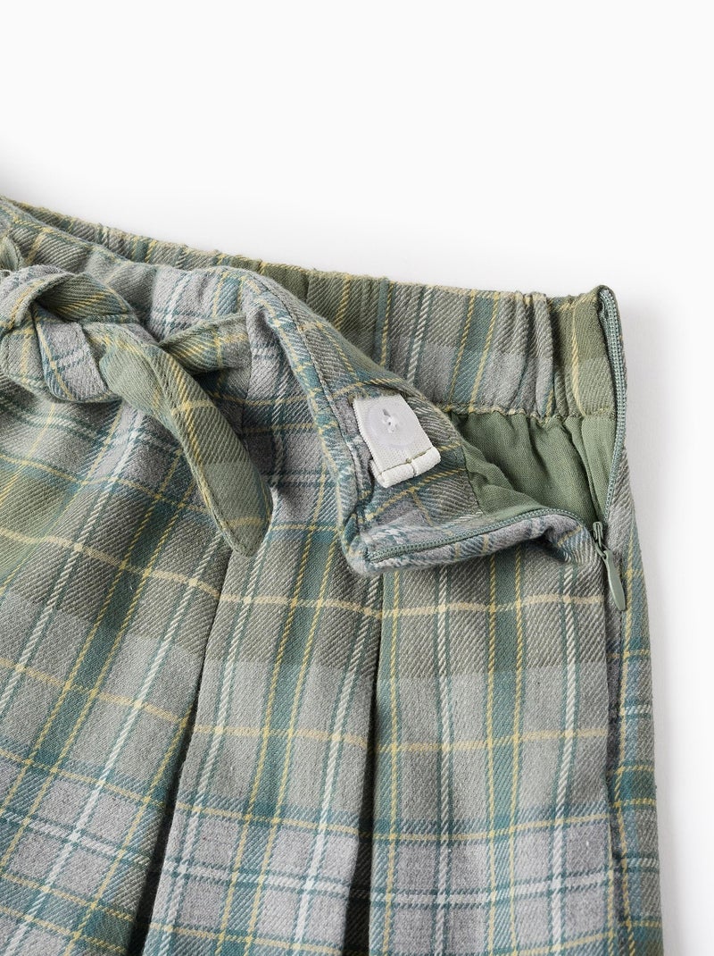 Jupe à carreaux, avec noeud NOVEAUX NATURE Gris - Kiabi