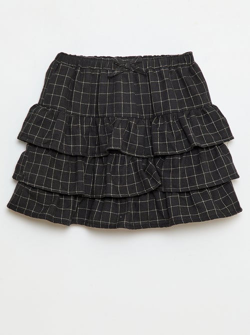 Jupe à carreaux en coton - Kiabi
