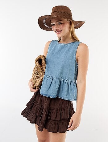 Jupe à étages et à volants