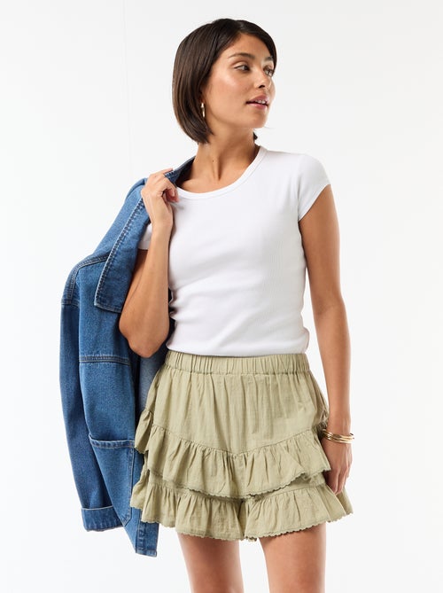 Jupe à étages et à volants - Kiabi