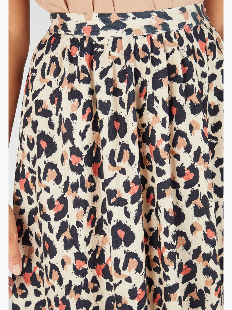 Jupe à fronces pure viscose - damart Marron - Kiabi
