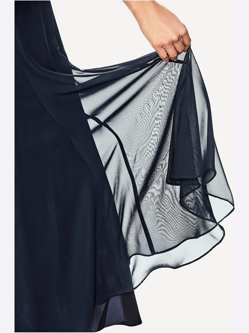 Jupe à godets - taille standard - helline Bleu nuit - Kiabi