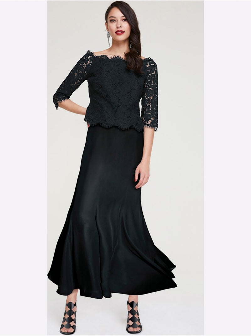 Jupe à godets - taille standard - helline Noir - Kiabi