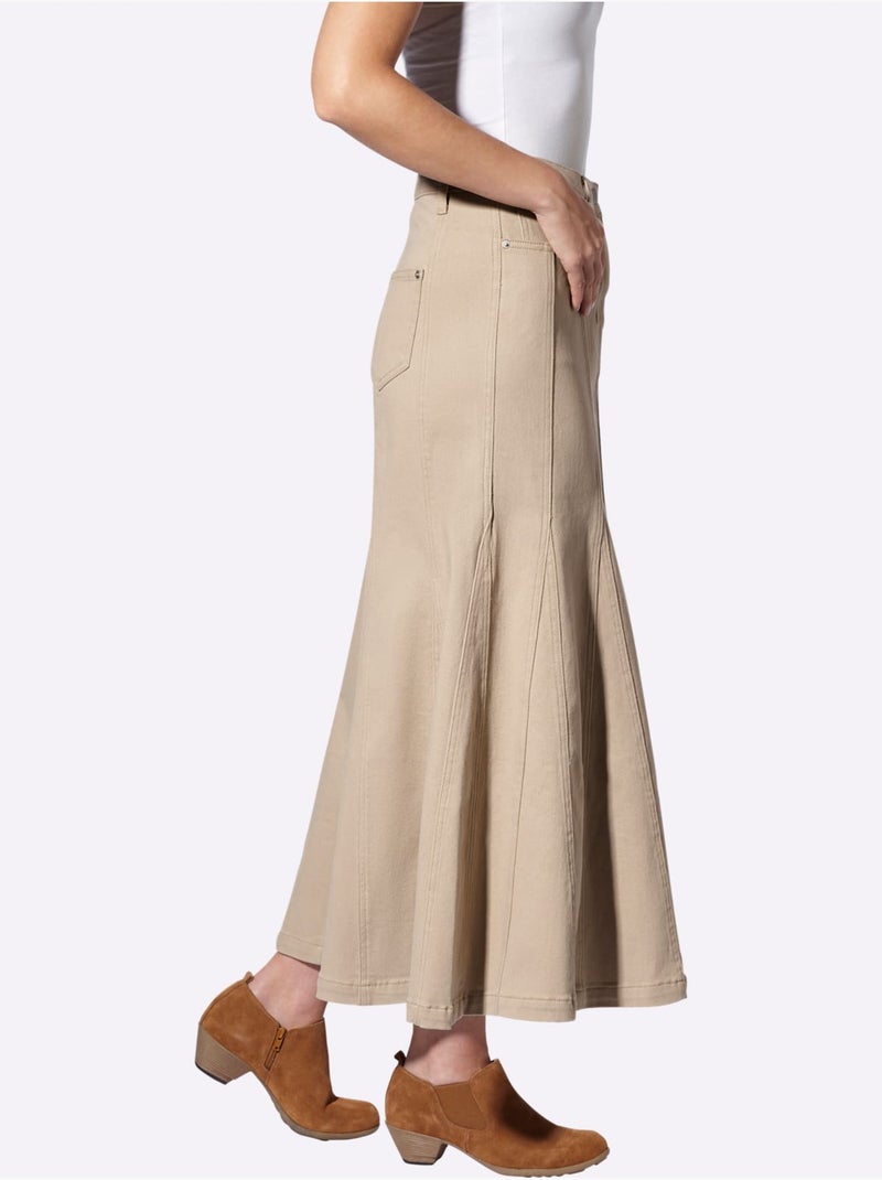Jupe à Godets Superbe Article - Taille Standard - Helline Beige - Kiabi