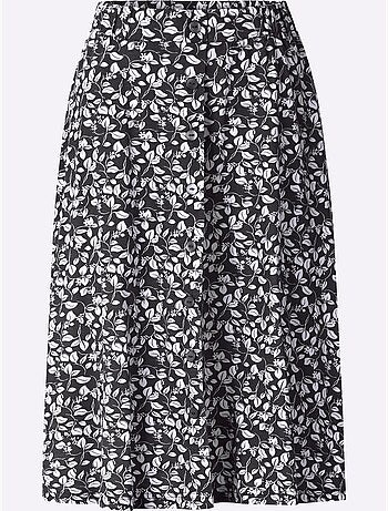 Jupe à imprimé floral avec ceinture élastique confortable - Taille courte - Witt