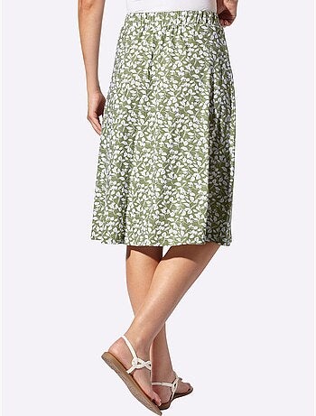 Jupe à imprimé floral avec ceinture élastique confortable - taille courte - witt