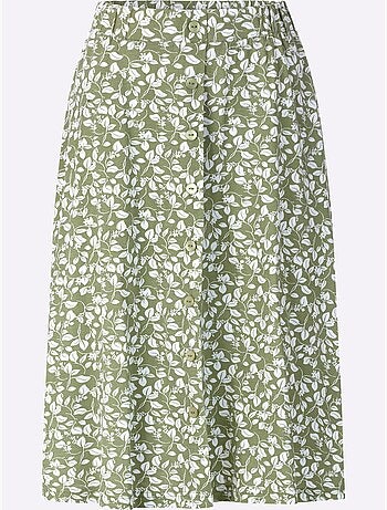 Jupe à imprimé floral avec ceinture élastique confortable - taille courte - witt