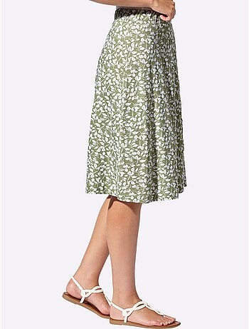Jupe à imprimé floral avec ceinture élastique confortable - taille courte - witt