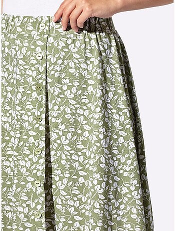 Jupe à imprimé floral avec ceinture élastique confortable - taille courte - witt