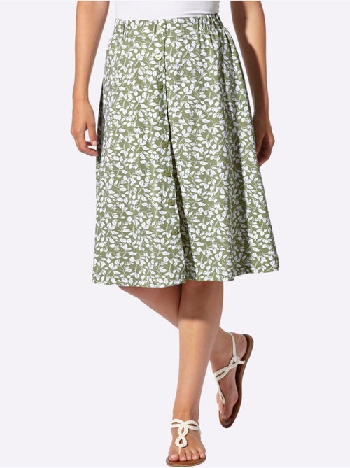 Jupe à imprimé floral avec ceinture élastique et empiècement lisse - Taille courte - Witt - Kiabi Jupe à imprimé floral avec ceinture élastique et empiècement lisse - Taille courte - Witt - Kiabi