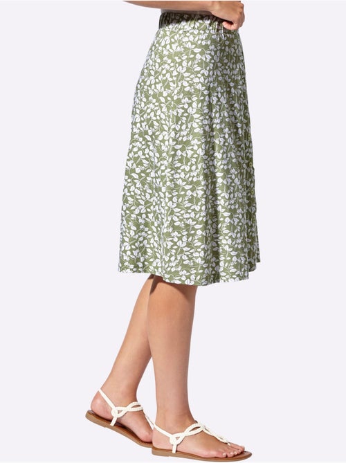 Jupe à imprimé floral avec ceinture élastique et empiècement lisse - Taille courte - Witt - Kiabi Jupe à imprimé floral avec ceinture élastique et empiècement lisse - Taille courte - Witt - Kiabi