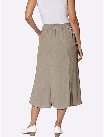 Jupe à la coupe évasée avec ceinture élastique et poches latérales - Taille standard - Witt