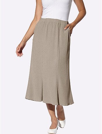Jupe à la coupe évasée avec ceinture élastique et poches latérales - Taille standard - Witt