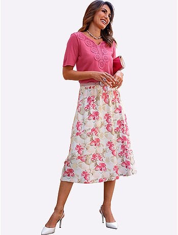 Jupe à panneaux 95% viscose - taille courte - witt