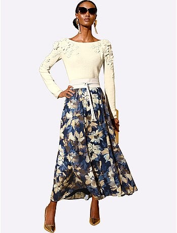 Jupe à Panneaux Doublure 100% Viscose - Taille Courte - Helline