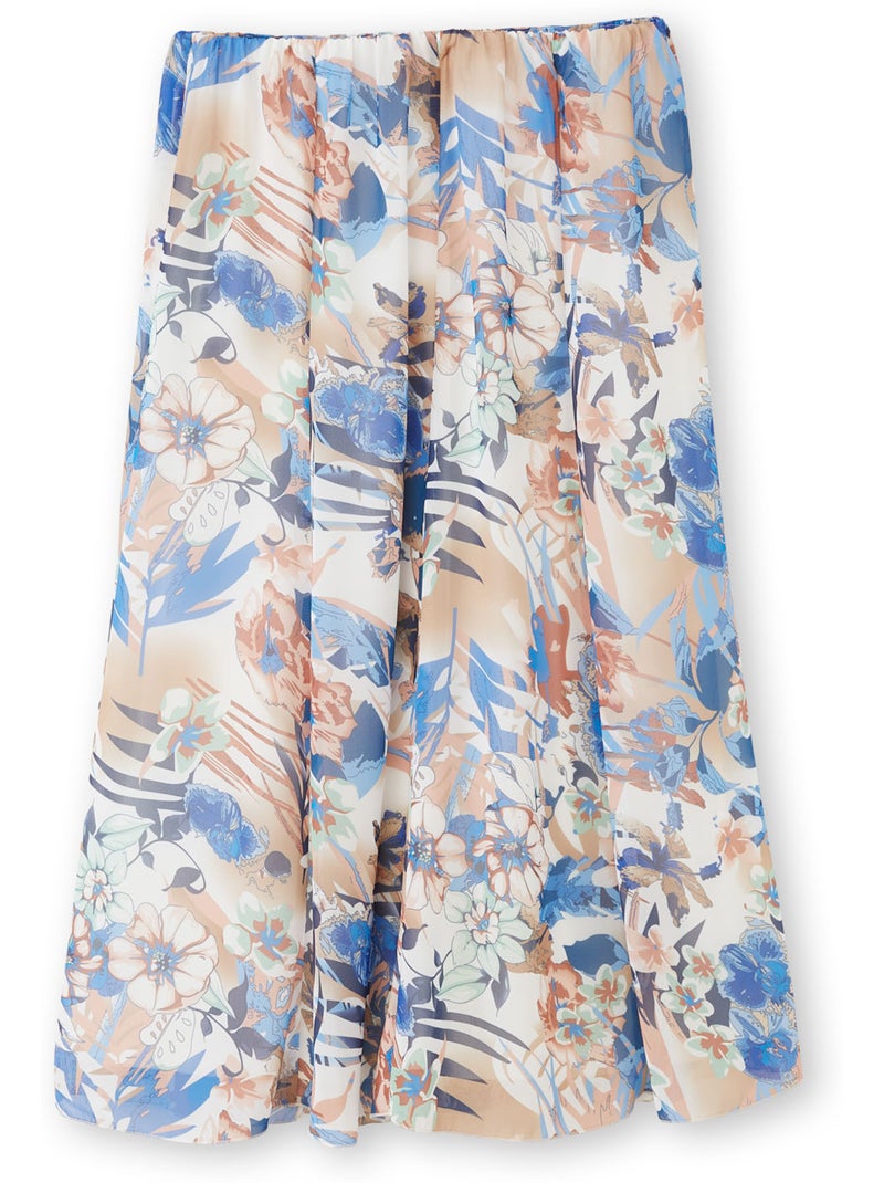 Jupe à panneaux élastiquée - DAXON Bleu Beige - Kiabi
