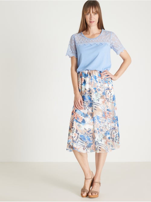 Jupe à panneaux élastiquée - Kiabi