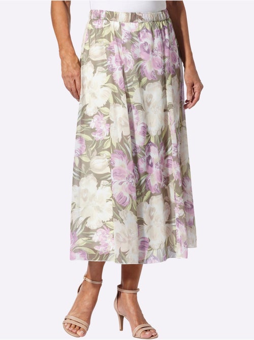 Jupe à panneaux en Georgette à motif floral et ceinture élastique - Taille standard - Witt - Kiabi Jupe à panneaux en Georgette à motif floral et ceinture élastique - Taille standard - Witt - Kiabi