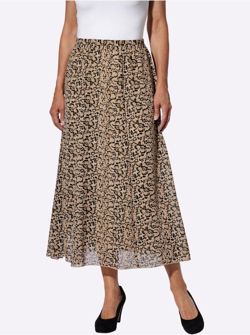 Jupe à panneaux en Georgette avec motif animal et ceinture élastique - Taille standard - Moda Vilona - Kiabi Jupe à panneaux en Georgette avec motif animal et ceinture élastique - Taille standard - Moda Vilona - Kiabi