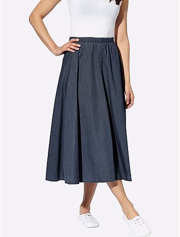 Jupe à panneaux en jean avec ceinture élastique - Taille standard - Witt