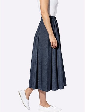 Jupe à panneaux en jean avec ceinture élastique - Taille standard - Witt